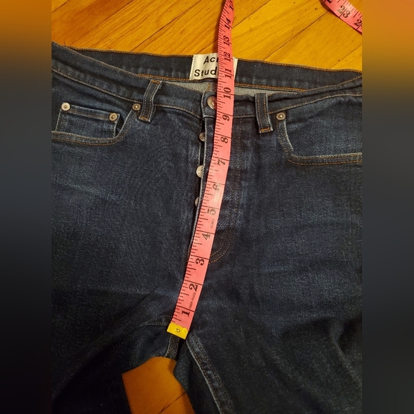 Acne Studios Denim Town STR RW. Dark blue. Faded. Men 32, inseam 26". - Picture 10 of 11
